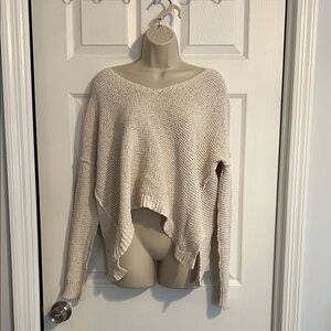 By together Cream V-Neck Women Sweater sz M